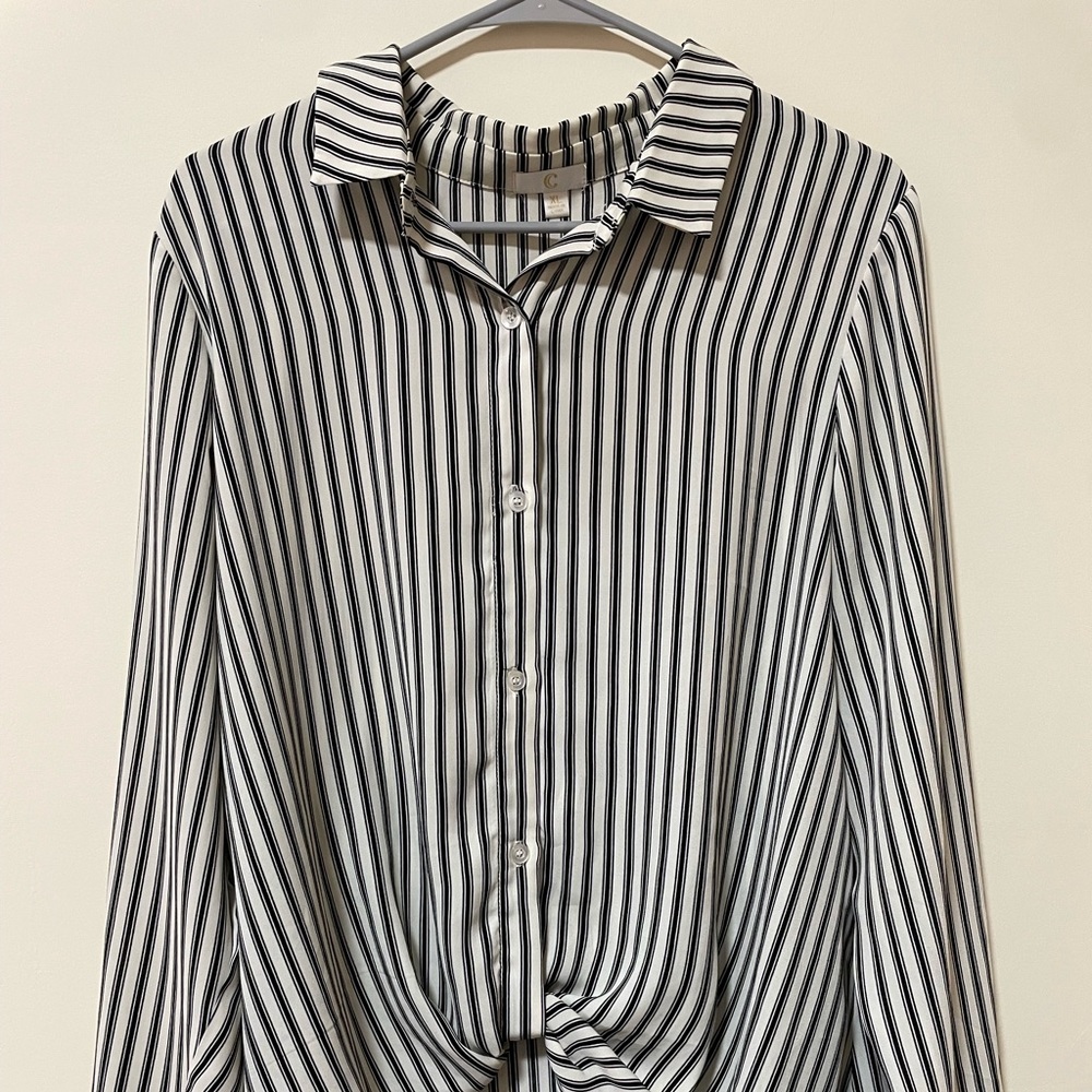 Striped button down